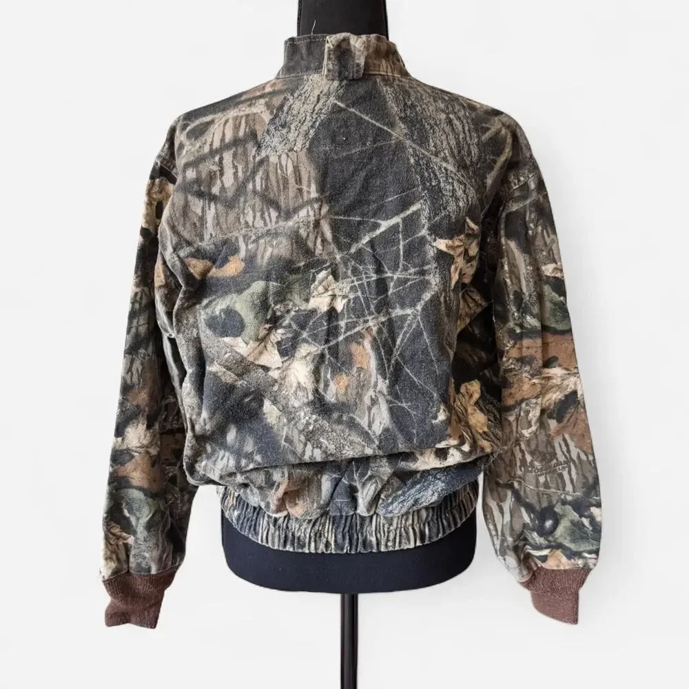 Mossy oak Camo bomber jacket youth large cargo‎ pockets cotton gorpcore hunting